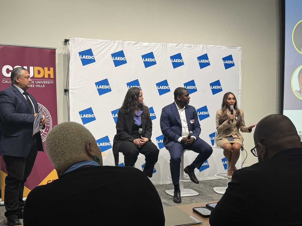 BiocominLA's tweet photo. Fantastic “Future Forum: The Future of Community Health” hosted by @LAEDC at @csudh addressing urgent issues such as health equity, access to care, the need for more registered nurses, the future of AI in telehealth, housing and the digital divide. https://t.co/j940N1JKci