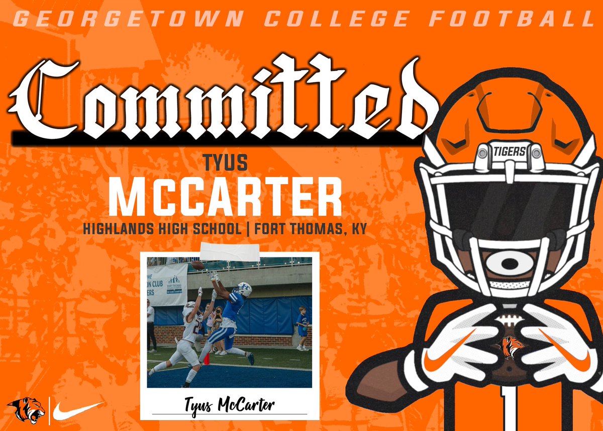 Tyus McCarter (@mccartertyus) on Twitter photo I am blessed and honored to announce my commitment to Georgetown College to further my academic and athletic career!
<a href="/JohnPerin/">John Perin</a> <a href="/coach_grady/">Clyde Grady</a> <a href="/HSphire/">Coach Hayden Sphire</a> <a href="/HighlandsFB/">Highlands Football</a> I am blessed and honored to announce my commitment to Georgetown College to further my academic and athletic career!
<a href="/JohnPerin/">John Perin</a> <a href="/coach_grady/">Clyde Grady</a> <a href="/HSphire/">Coach Hayden Sphire</a> <a href="/HighlandsFB/">Highlands Football</a>