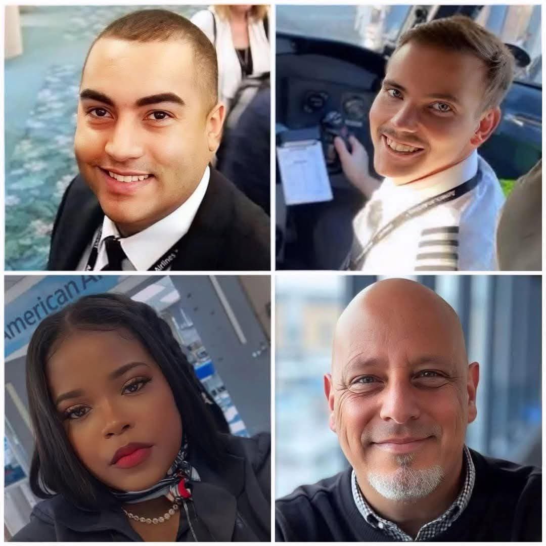 KWolofsky's tweet photo. Captain Jonathan Campos
First Officer Sam Lilley
Flight Attendant Danasia Elder
Flight Attendant Ian Epstein. 
American Airlines 5342. 29 January, 2025.
May everyone R.I.P.
@FlyingWithSara https://t.co/7AL6tJ73AT