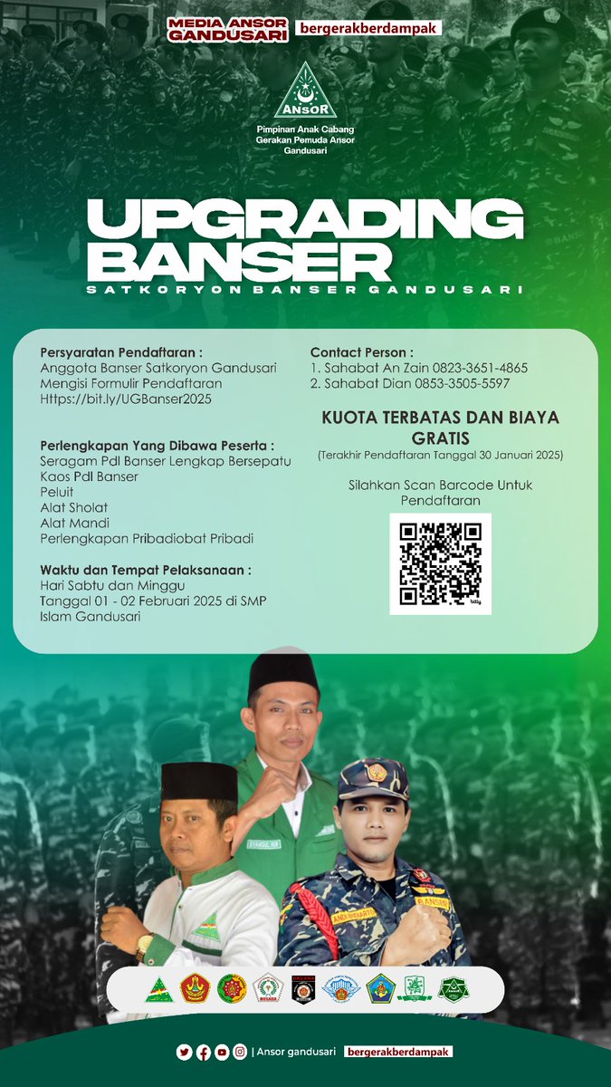 ansorgandusari's tweet photo. Gelar Upgrading BANSER untuk peningkatan Kapasitas BANSER di Wilayah Satkoryon Gandusari

#ansor #banser #indonesia #satukomando https://t.co/Ccy43B4epD
