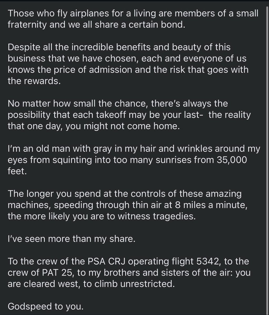pbarbee's tweet photo. Not my words, but the words of a fellow aviator who has seen more than I have in my relatively short career. Hug your loved ones extra tonight. https://t.co/Z9wMtJYA1O
