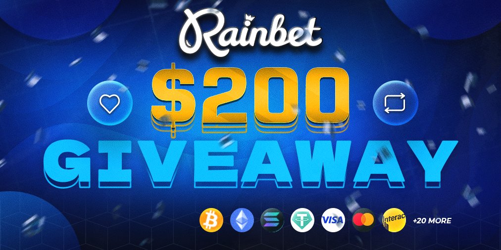 Rainbetbonus's tweet photo. Time for another one! $200 Giveaway 10 User $20 each!

RT ❤️+ Drop your Rainbet name, rolling in 72 Hours!

#BTC #Crypto #pepe #Sol #solana #Eth #bitcoin https://t.co/FJ3ZbqjT6x