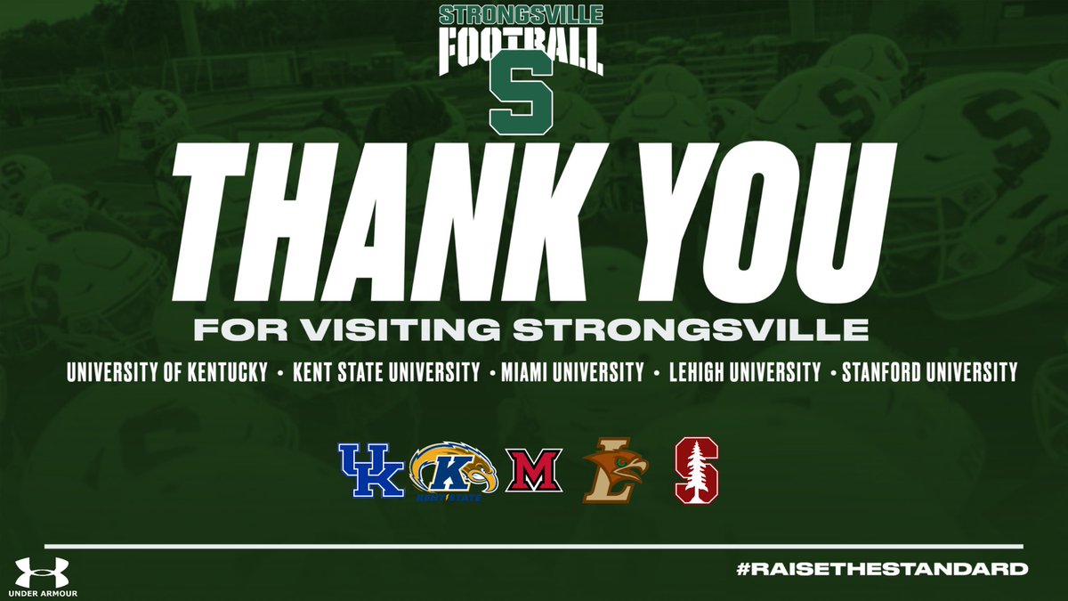 StrongsvilleFootball (@strongsville_fb) on Twitter photo It has been a great month of meeting so many great coaches from great programs. We appreciate you coming to Strongsville.
<a href="/UKFootball/">Kentucky Football</a> <a href="/KentStFootball/">Kent State Football</a> <a href="/LehighFootball/">Lehigh Football</a> <a href="/StanfordFball/">Stanford Football</a> <a href="/MiamiOHFootball/">Miami Football</a> <a href="/jason_trusnik/">Jason Trusnik (official acct.)</a> It has been a great month of meeting so many great coaches from great programs. We appreciate you coming to Strongsville.
<a href="/UKFootball/">Kentucky Football</a> <a href="/KentStFootball/">Kent State Football</a> <a href="/LehighFootball/">Lehigh Football</a> <a href="/StanfordFball/">Stanford Football</a> <a href="/MiamiOHFootball/">Miami Football</a> <a href="/jason_trusnik/">Jason Trusnik (official acct.)</a>