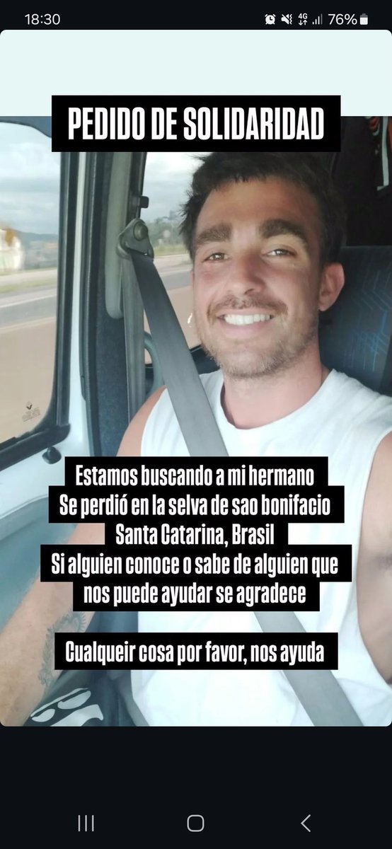 jorgitoZD's tweet photo. Desapareció Fede Bruni en Santa Catarina. Encontraron su camioneta y ojotas al lado de un lago. Ayudemos a encontrarlo https://t.co/VF9iyuzaks