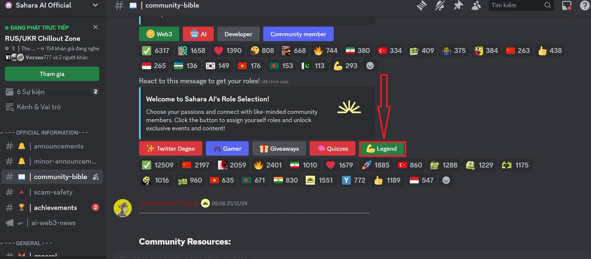 Hướng dẫn AE một số task và cách lấy role Discord Sahara

✅Task Generate at least one transaction on Sahara Testnet.

1. Faucet Sahara: 
faucet.saharalabs.ai
2. Tự gửi 0.0000x Sahara cho chính ví của mình hoặc gửi cho ví khác -> done.

✅Role Legend, Bronze, Silver: