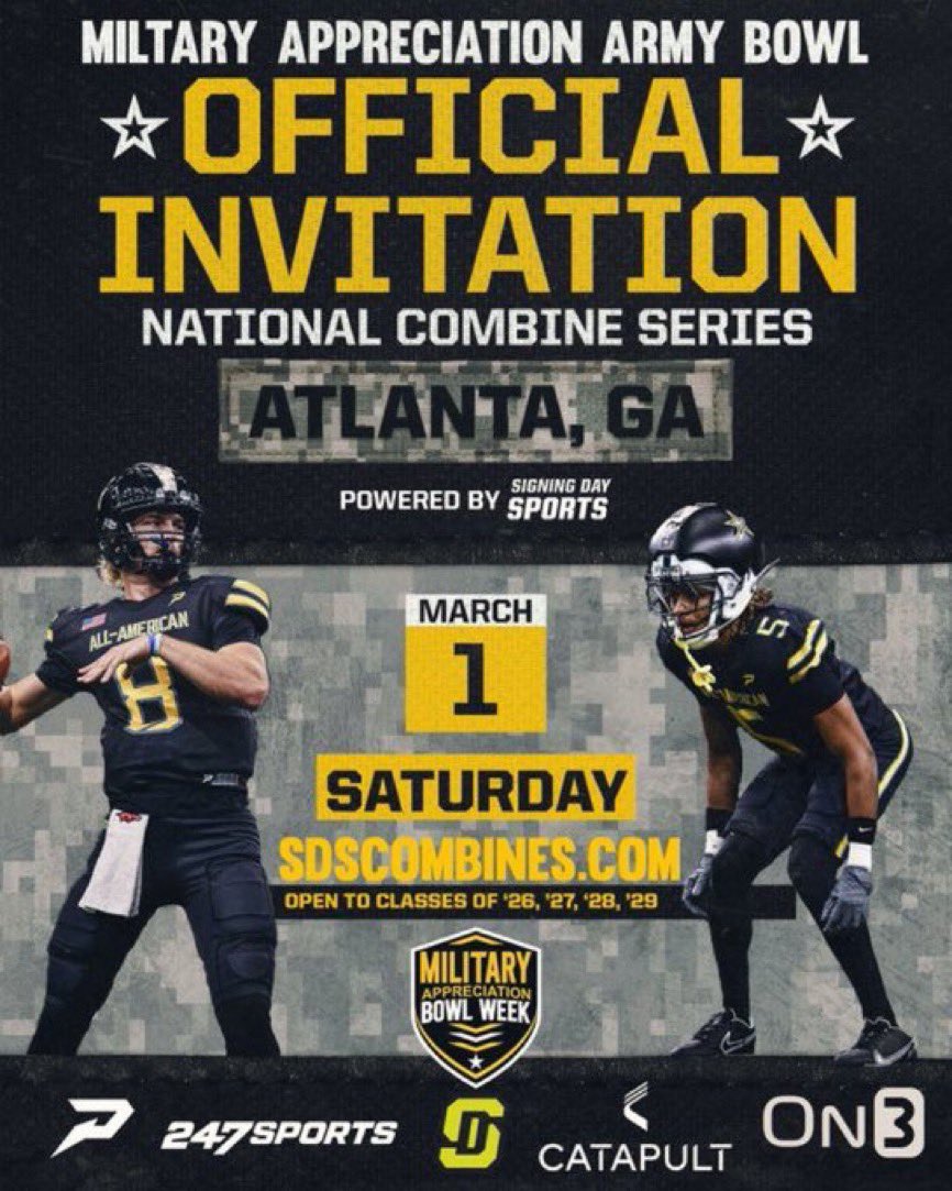 Bless to be invited <a href="/CoachTylerFunk/">Tyler Funk</a> <a href="/US_ArmyBowl_GS/">Military Appreciation Bowl Games</a>