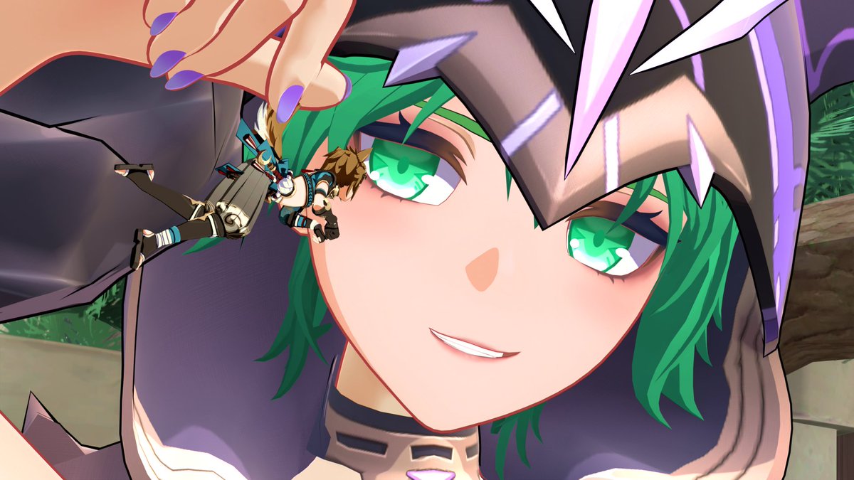 OkitaStuff's tweet photo. "Who could I find who might amuse me...?"

A strip of renders based on a commission @Agent_Uric made last year, except with Cincin mage. 
#Sizetwitter #Giantess https://t.co/ft3CIEJ0b1