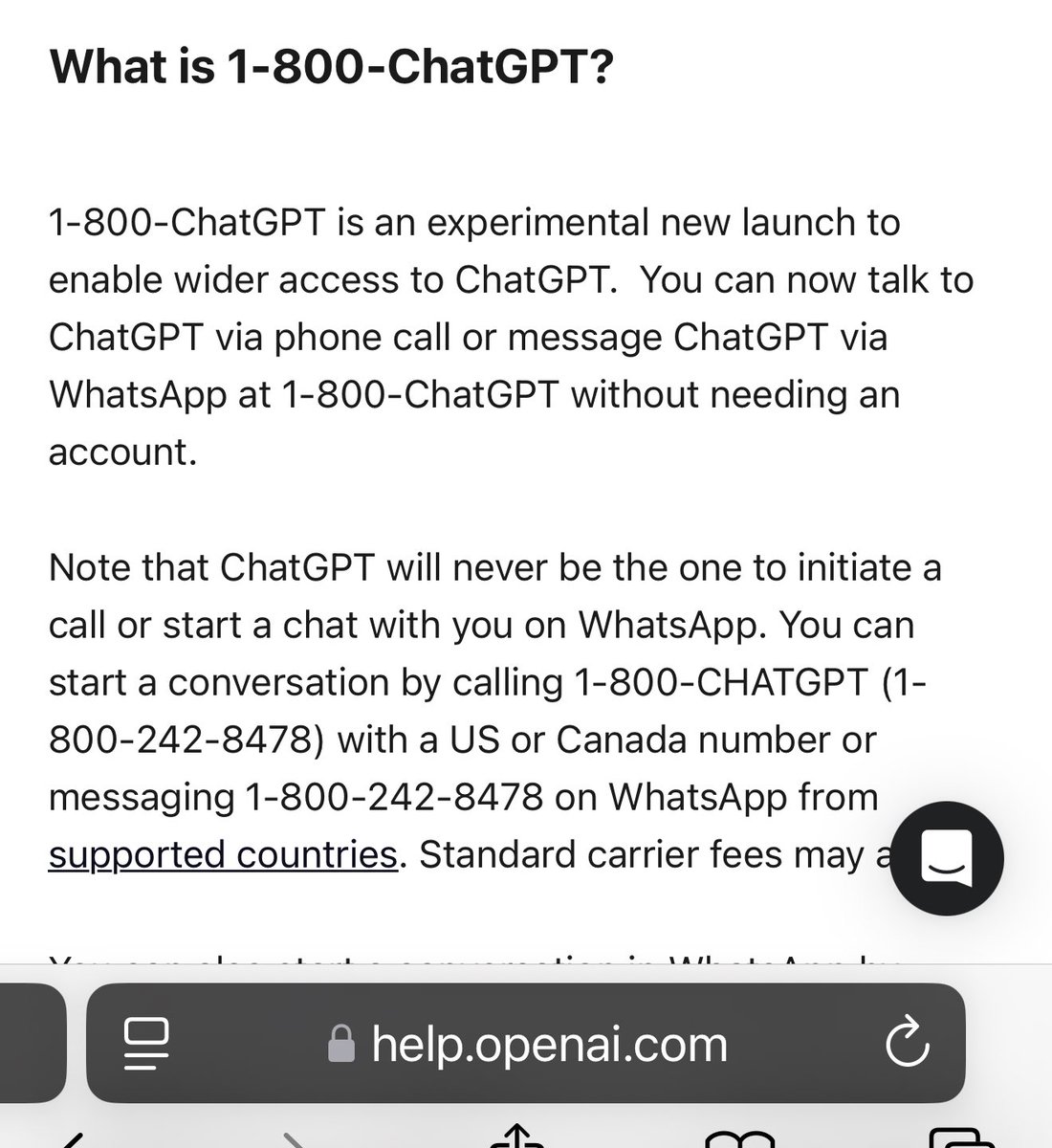 hurseyc's tweet photo. @rachelzstl I heard Dave talking about using ChatGPT for the 1st time. Plz let him know there’s a free phone number to talk to ChatGPT advanced voice mode. Pic from the OpenAI site.  1-800-242-8478 https://t.co/5JUMZNJWqL