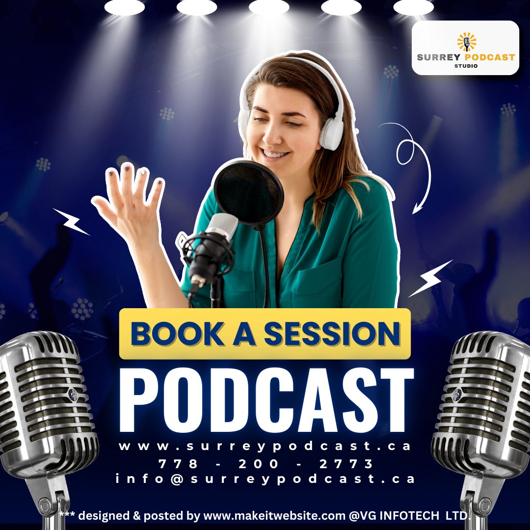 surreypodcast's tweet image. Your Voice, Your Platform! 🎙️
Looking for a professional podcast studio in Surrey? Whether you're a business, influencer, or storyteller, we’ve got you covered!

📞 Call us at (778) 200-2773
🌐 Online booking: surreypodcast.ca

#Podcasting #SurreyPodcast #RecordWithUs