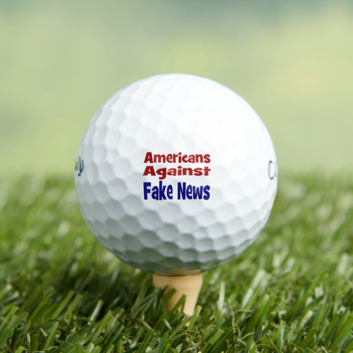 teaparty_store's tweet photo. Americans Against Fake News red blue text Golf Balls
#Censorship 
Shop at https://t.co/1C7ObKAuwy https://t.co/XbiyX8X4JO