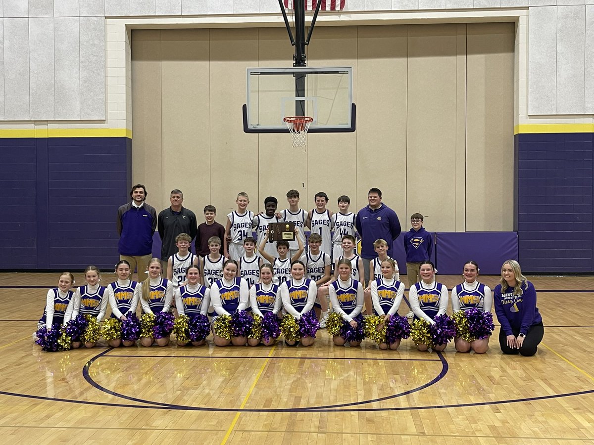 MonticelloCUSD's tweet photo. Congrats to Monticello 7th grade basketball team! 23-0 and regional champs! #gosages #bestisthestandard https://t.co/ouHAOVrIAe