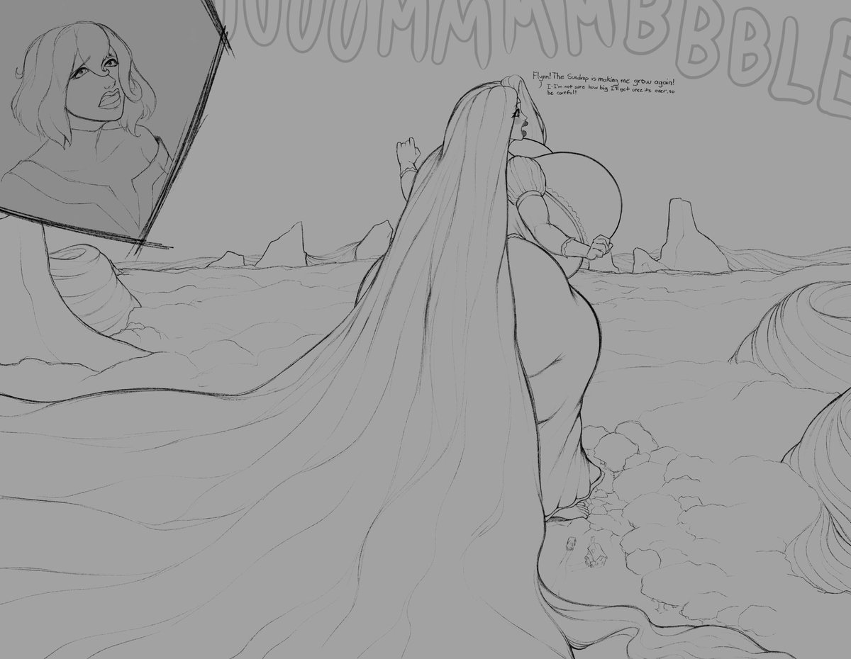 Chromiia1's tweet photo. Been working on this giantess Rapunzel and @SlaaneshiT wanted to color it, so here’s the result + my original lines https://t.co/uHLyznhGUa