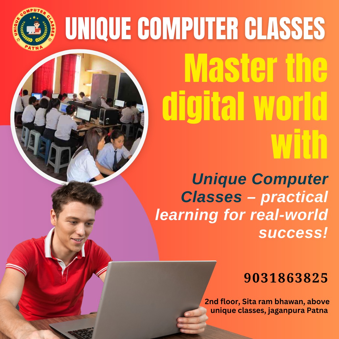 uniquecomputer0's tweet image. Master the digital world with Unique Computer Classes! 💻📚 Practical learning for real-world success. Enroll today! 🚀✨

📍 2nd Floor, Sita Ram Bhawan, Above Unique Classes, Jaganpura, Patna

#UniqueComputerClasses #LearnWithExperts #DigitalSkills #ComputerEducation #Patna