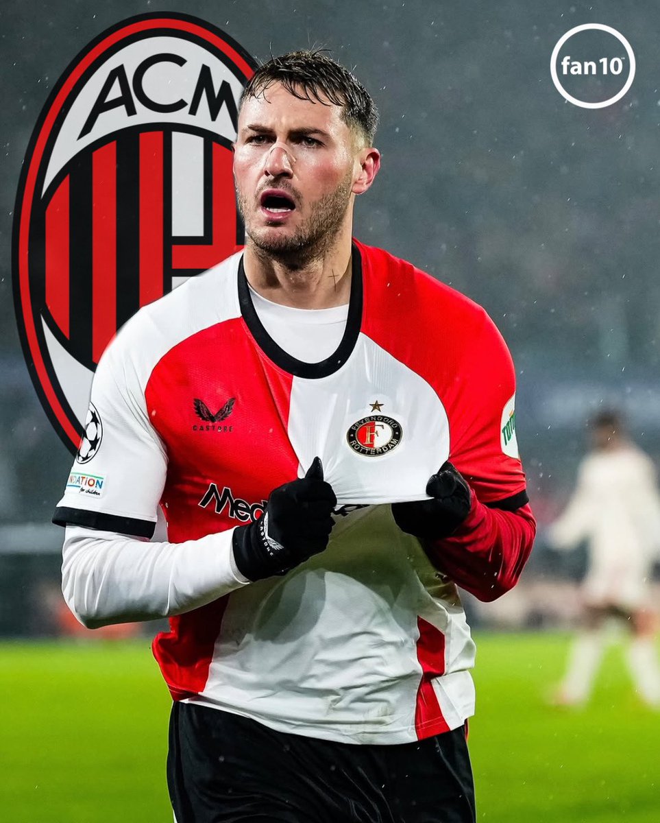 SoyFan10's tweet photo. 🚨 ¡¡SANTI SERÁ ROSSONERI!! ❤️🖤

Principio de acuerdo entre AC Milan y Feyenoord por Santiago Giménez. El delantero mexicano está a menos de 24 horas de ser nuevo futbolista del club más grande de Italia.

¡¡EL BEBOTE SE VA AL MILAN!! 🇲🇽🤩 https://t.co/UXFXElqP0j
