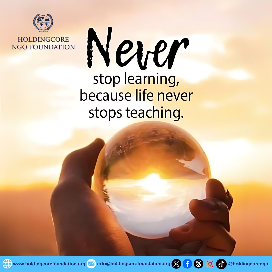 Holdingcorengo's tweet image. What's the most valuable lesson life has taught you recently?
 #LifeLessons #LearningFromExperience #PersonalGrowth #Wisdom #SelfImprovement #HoldingcoreEMPFoundation