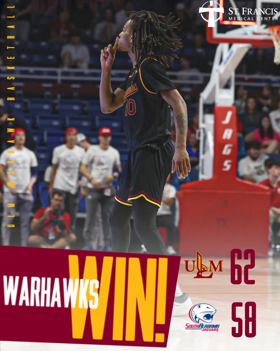 𝗦𝗪𝗘𝗘𝗘𝗘𝗘𝗣 🧹🧹🧹

The Warhawks win in Mobile and take the season series over the Jags!

Watson | 22 points (Career High), 6 3FG, 6 reb, 5 assists
Young | 17 points, 7 reb, 2 steals
Bolden | 8 points, 5 reb, 4 assists, 1 steal
Willis | 7 points, 9 reb, 1 steal