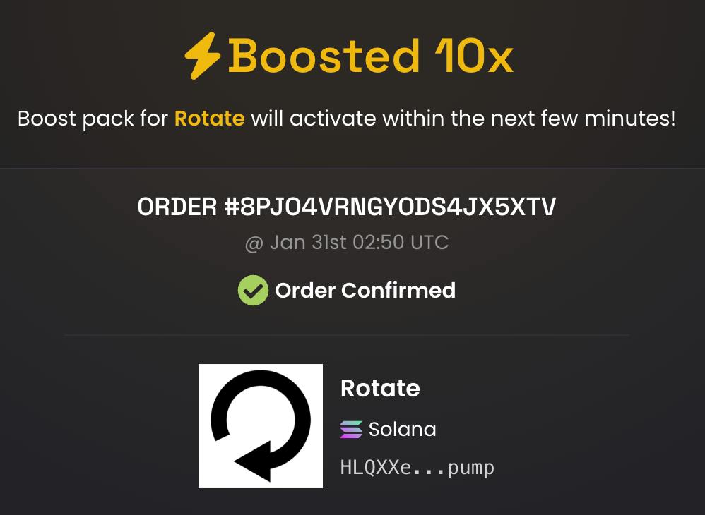 rotatesolana's tweet photo. What we've accomplished so far:

- Dex updated
- Socials created: 
x - @rotatesolana 
telegram - https://t.co/Qq4UtdDeb2
- Memes contest
- Boost 

Now let's grow and make others $rotate https://t.co/kZUlNK9pQK