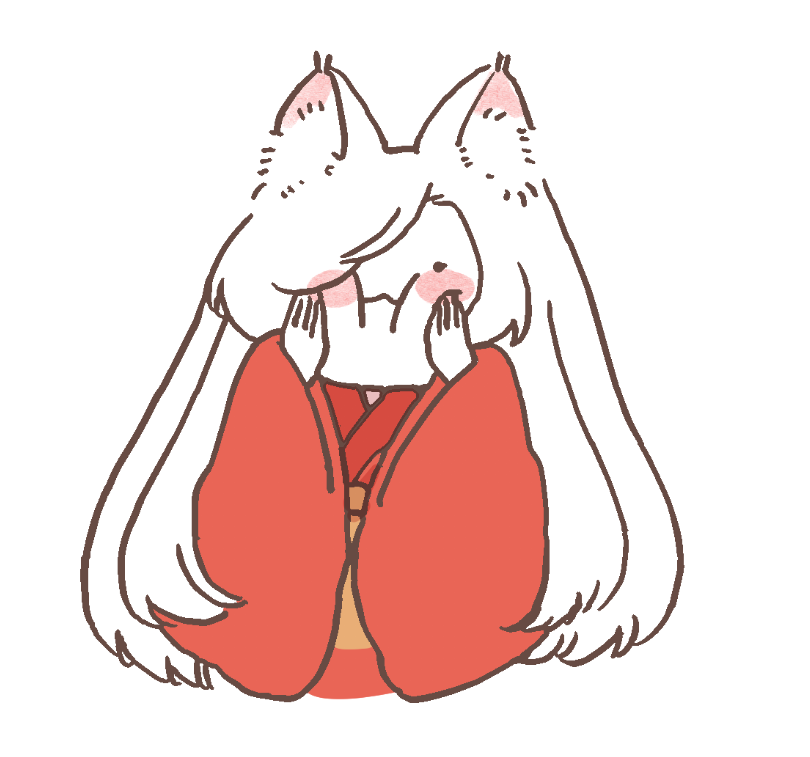 「セルフもちぃ… #おきつねしろちゃん」|キカイニンゲン🦊のイラスト