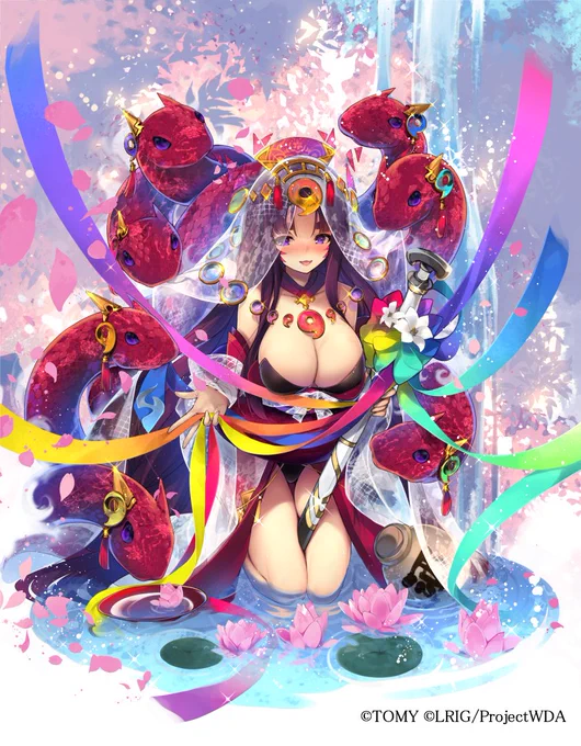 WIXOSS SELECTOR POINT SYSTEM(SPS)にて、2月1日より配布開始となりますPRカードの『幻竜歌姫 オロチ』のイラストを描かせていただきました!!!CONGRATULATIONS!!仕様の「幻竜歌姫 オロチ」のカードになります!#WIXOSS 