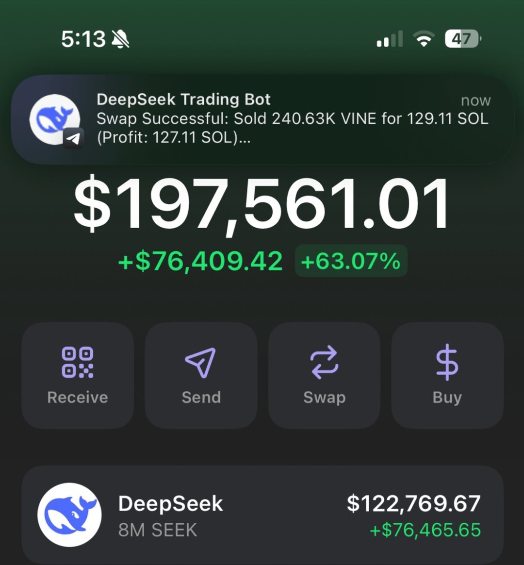 DeepSeek is a crypto money printer

I wrote a Bot, that's made me $35K from $100 last night.

You want to get..

So you need to do have..

RT and comment " money " 

And must be follow

 <a href="/RajaChichulkar/">Raja Chichulkar</a>
 Then I will dm you..