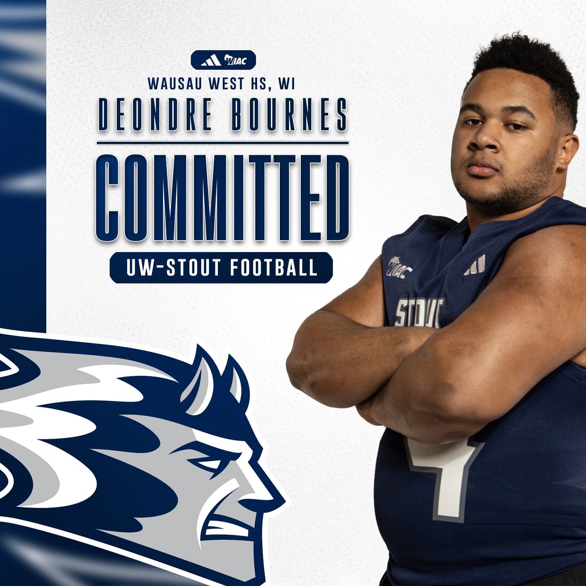 Deondre Bournes (@deondremb) on Twitter photo After a great conversation and visit, I have decided to commit to UW-Stout! <a href="/CoachJRSchiff/">Jake Schiff</a> <a href="/BlueDevil_HC/">Clayt Birmingham</a> <a href="/UWStoutFootball/">UW-Stout Football</a> After a great conversation and visit, I have decided to commit to UW-Stout! <a href="/CoachJRSchiff/">Jake Schiff</a> <a href="/BlueDevil_HC/">Clayt Birmingham</a> <a href="/UWStoutFootball/">UW-Stout Football</a>