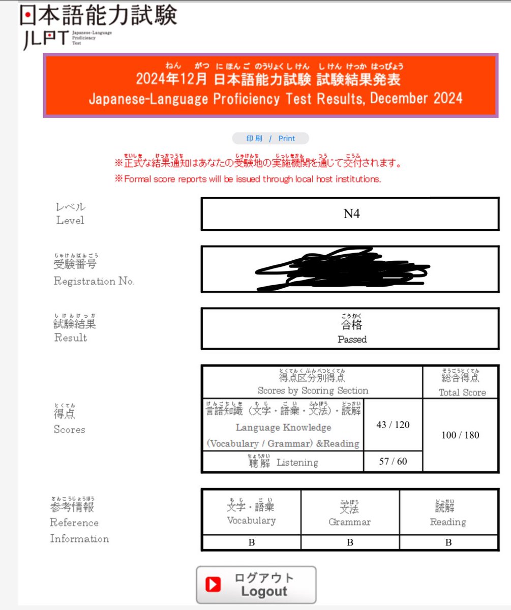Mushvision's tweet photo. Been a while, Twitter. Just wanted to post that I got my JLPT results today.. and I passed!!! 🥹

Gotta work on vocab and grammar and reading overall, but I aced the listening and I still passed! https://t.co/frtAz1jWCk