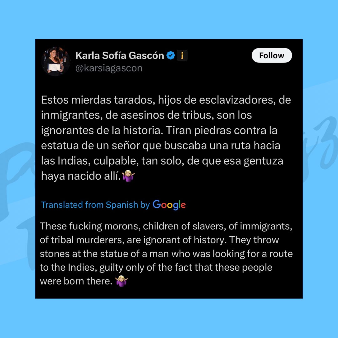 lunafallX's tweet photo. Si la academia hubiera visto estos tweets racistas, homofobicos y gordofobicos no estarías presumiendo,ojalá que la academia te quite la nominación que no mereces 
#KarlaSofiaGasconIsOverParty https://t.co/EwgF4d1R21