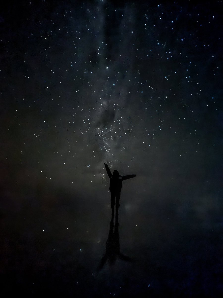 Tomé esta foto de la Via Láctea a las 4am en el Salar de Uyuni. Lo que más me impresiona es que la tomé con mi TELEFONO!. Lo puse en el cofre de la camioneta (no me traje tripié) y le dejé 10 segundos abierto el obturador.

Es impresionante a lo que han llegado las cámaras en los