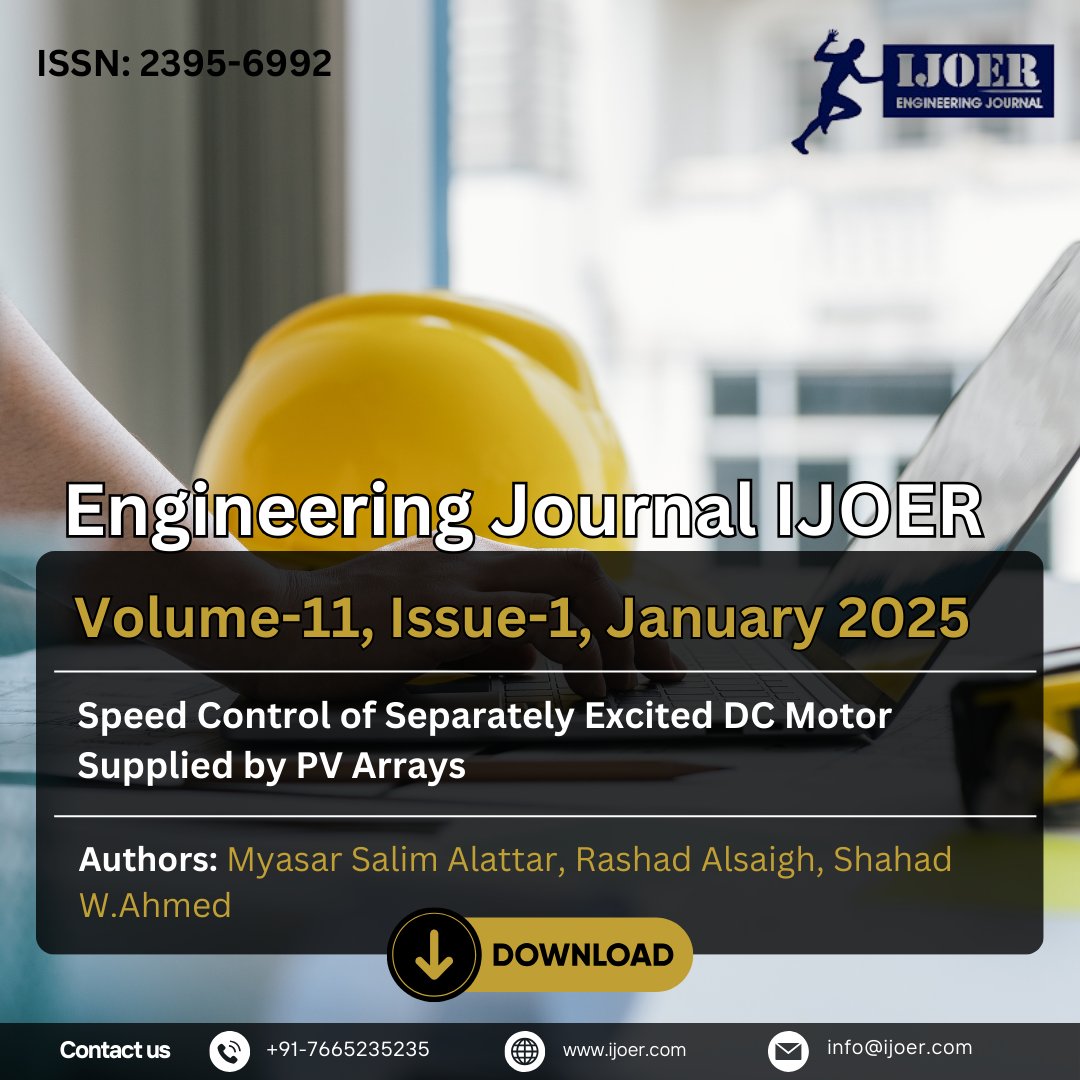 ADPublications's tweet image. 📑Speed Control of Separately Excited DC Motor Supplied by PV Arrays 
⬇️
ijoer.com/assets/article…

#speedcontrol #separatelyexciteddcmotor #pvarrays #renewableenergy #electricalengineering #powerelectronics #dcmotor #motorcontrol #engineering #trendingpost #viralpost