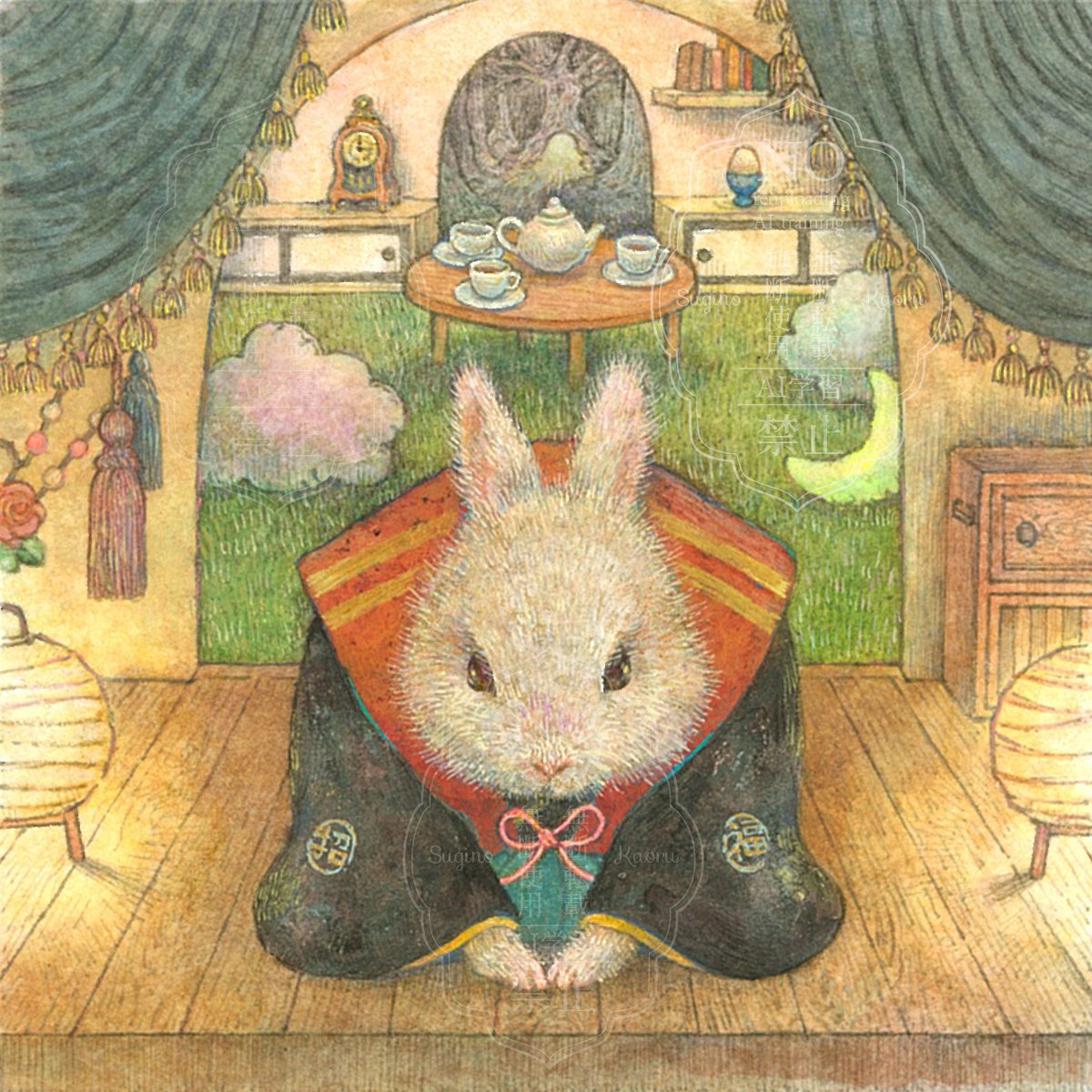 「#このタグを見た人は黙ってうさぎをはる」|すぎの かおるのイラスト