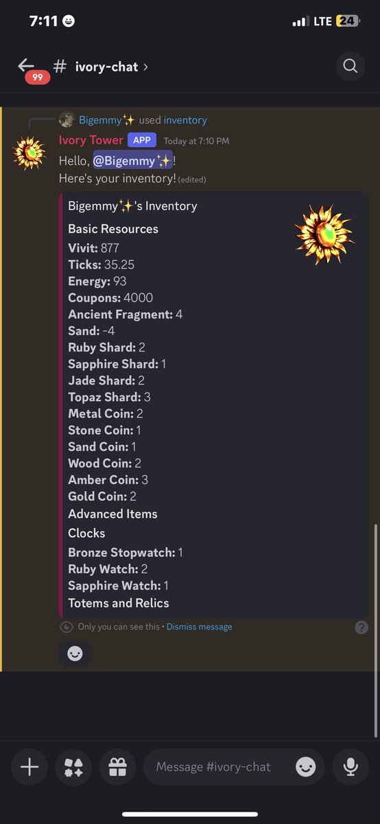 BigemmyPablo's tweet image. Good morning everyone! Check out my Inventory in the ivory tower game. #AlgorandNFT #Vivip #Vivifam. don’t miss the fun and excitement, enjoy🥳