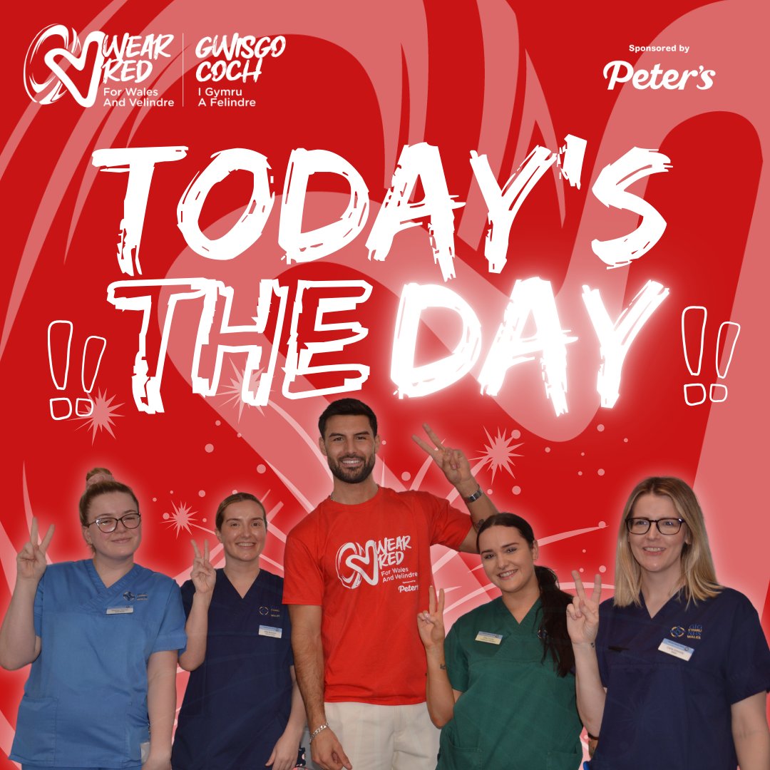 Today we are grateful for every single one of you that are joining us in wearing RED to show your support for Wales and Velindre❤️

📸 We want to see you! Don’t forget to tag us in your #WearRed2025 photos 

🎨 Let’s paint Wales RED together!

#GwisgoCoch2025 🟥