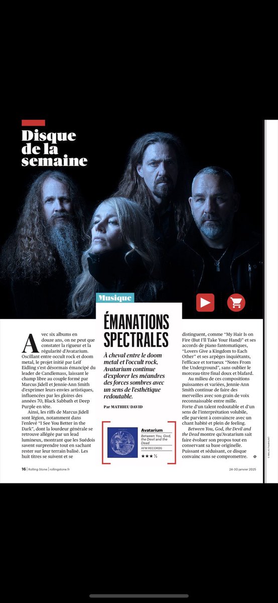 Avatarium (@_avatarium) on Twitter photo Thank you so much <a href="/RollingStoneFra/">Rolling Stone France</a> !!! 🙏
#avatarium #doom #doomrock #psychedelicart #psychedelicrock #hardrock #heavymetal #rocknrolllifestyle #metalhead Thank you so much <a href="/RollingStoneFra/">Rolling Stone France</a> !!! 🙏
#avatarium #doom #doomrock #psychedelicart #psychedelicrock #hardrock #heavymetal #rocknrolllifestyle #metalhead