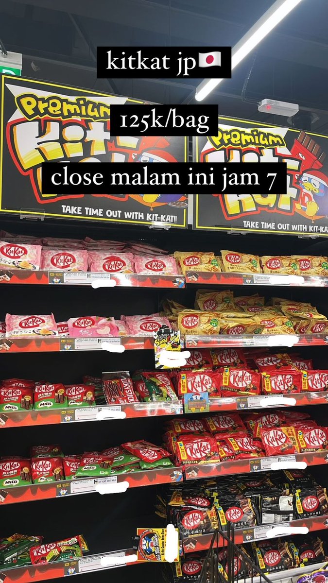 OPEN FAST PO KITKAT JEPANG🇯🇵

close malam ini jam 7.00 WIB

💵 125k/bag
🍊 bisa co oren (packing only)
💳 payment via bca ONLY
