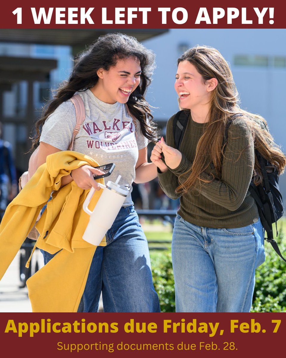 The application deadline for the 2025-26 school year is one week away! Applications to The Walker School are due Friday, Feb. 7. If you have questions about the admission process or want to schedule a campus tour, visit thewalkerschool.org/admission or contact the admission team.