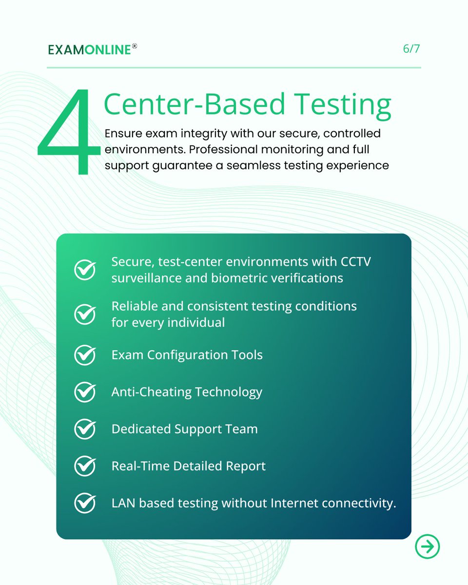 🔹 AI-powered remote proctoring or secure center-based testing—ExamOnline has you covered! ✅
Our Innovative Products:
✅ Remote Proctoring
✅ Proctoring as a Service 
✅ Internet-Based Testing
✅ Centre-Based Testing
📢 Explore more 👉 examonline.in
#ExamOnline