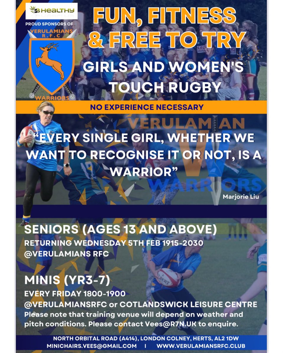 For the women and girls in St Alban’s, if you’re looking for something different to keep fit in 2025 , why not try touch rugby at Vees? 

No experience necessary, free to try, but most of all fun and laughter with a group of like minded people. 

Come and join us!

#UpTheVees