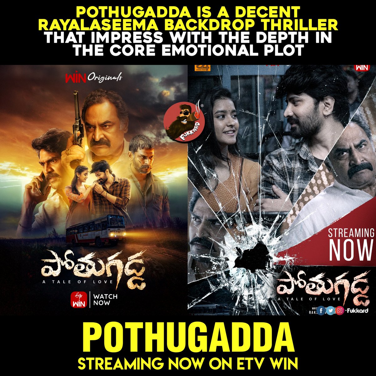 Fukkard's tweet photo. #Pothugadda streaming now exclusively on @etvwin.
#ETVWinOriginals #ETVWin https://t.co/jcajXDzXnK