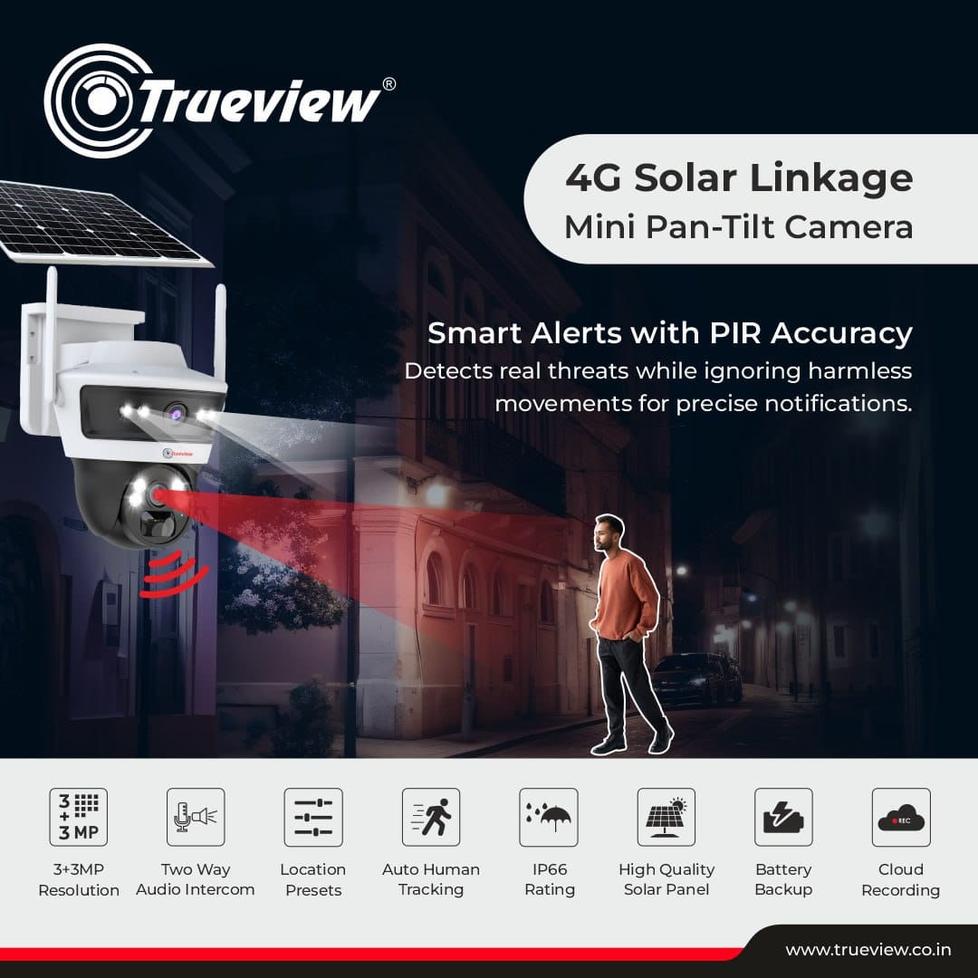 Trueview_India's tweet image. Your Safety, Our Priority!🔒

Stay secure with our 4g Solar Linkage Mini Pan-Tilt Camera – Smart PIR Alerts, Auto Tracking &amp;amp; Solar Power for real-time protection!☀️

📌3+3MP | Two-Way Audio | Cloud Recording | Battery Backup

#Trueview #SmartSecurity #4gCamera #StaySafe #CCTV