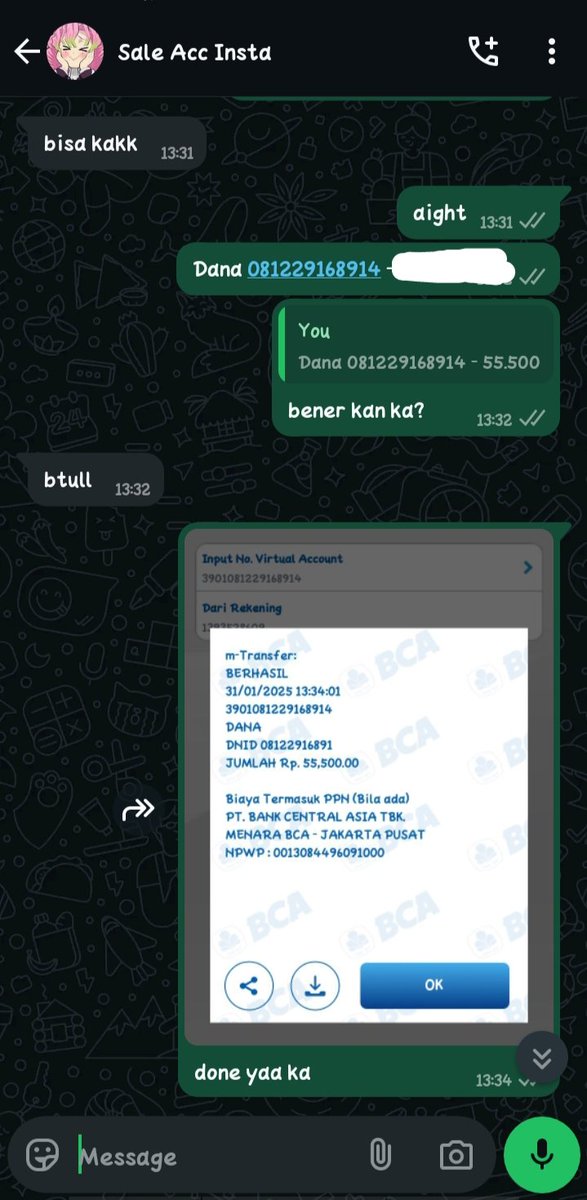 feihuaaaaa's tweet photo. Hati-hati yaa guys! PENIPUAN!

Nama lengkap : Wawan Sawaroh
Nomor Wa : 087781846803
Nomor Dana : 081229168914
Account X @muichilrou 
Account IG @heareinn

Semoga Tuhan memberkatimu.
#zonauang #zonajajan #Scammer https://t.co/6CglBI0GAq