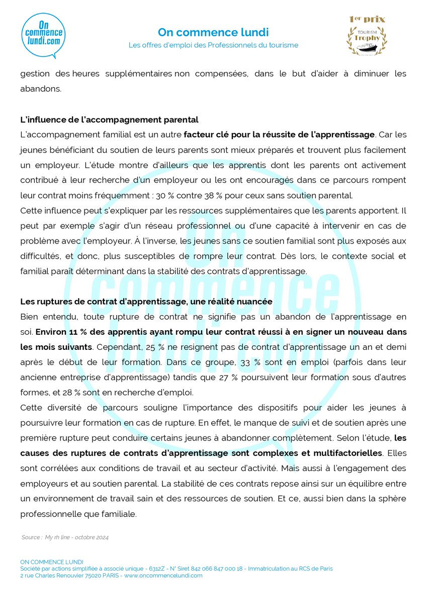 oncommencelundi's tweet photo. 📰 [ARTICLE] - #Apprentissage ; quelles sont les causes des ruptures de contrats ?
Bonne lecture.
L'équipe très sympa du site d'emploi tourisme #OnCommenceLundi
#Emploi #Tourisme https://t.co/SHYw1IHvjD