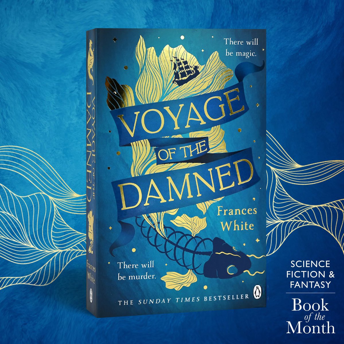Frances_Writes's tweet photo. Today is the final day of Voyage of the Damned being @Waterstones SFF BOTM. Thanks so much to Waterstones and all the wonderful booksellers for championing my very strange very queer book. It’s a dream come true to see all your displays. Made my year and it’s only January! 🐟💙 https://t.co/ZAprKZ9SlB