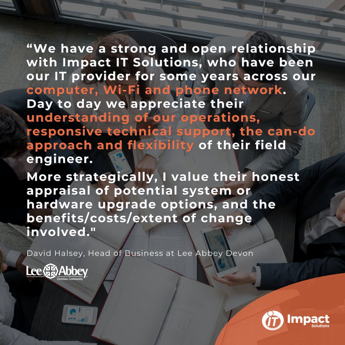 Impact IT Solutions (@impactitsol) on Twitter photo Building lasting partnerships is at the heart of what we do! ⨠Proud to support <a href="/LeeAbbeyDevon/">Lee Abbey Devon</a> with tailored IT solutions, technical support, and strategic guidance.š¤
Thank you for the positive feedback!
#FeedbackFriday #ClientSuccess #ITSupport #TrustedPartner Building lasting partnerships is at the heart of what we do! ⨠Proud to support <a href="/LeeAbbeyDevon/">Lee Abbey Devon</a> with tailored IT solutions, technical support, and strategic guidance.š¤
Thank you for the positive feedback!
#FeedbackFriday #ClientSuccess #ITSupport #TrustedPartner