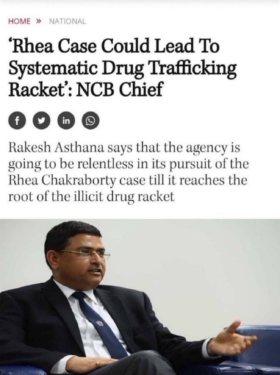 Yasmin2186's tweet photo. 📍RHEA is part of BIG DRUG CARTEL–15 chats (2017-2020)abt consumption,sale,purchase of drugs thrugh knwn history sheeters
📍Y Rhea bail nt challenged yt?
📍Who is protectin her?
📍Who is stopping NCB from challenging bail?

@narcoticsbureau @HMOIndia
Conspiracy Writ Large InSSRcs https://t.co/lcoXYzurLO