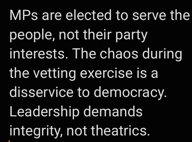 WatchWomanEdem's tweet image. Our democracy deserves better!
#MinisterialVetting #Parliament #Democracy