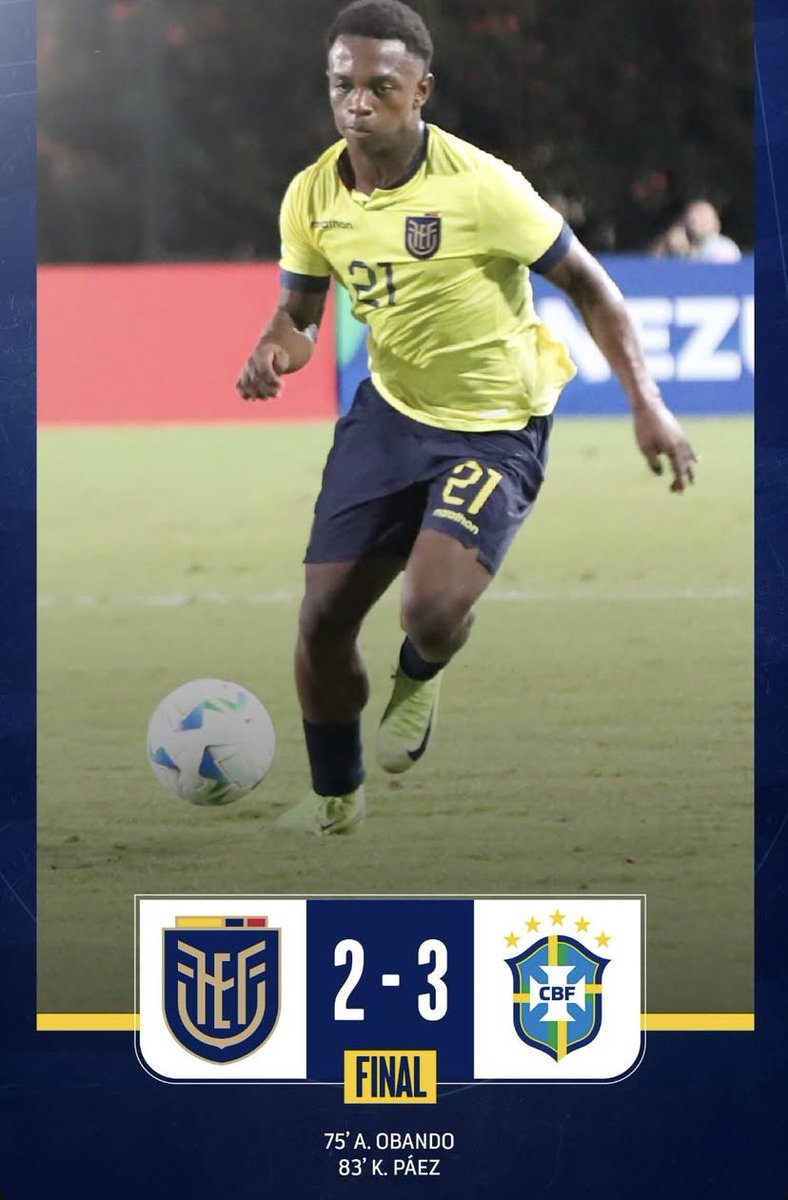 THEJAVAw99's tweet photo. Pulgar abajo 👎 😢
La Tri sub-20 quedó eliminado en fase de grupo del Sudamericano 
Como dato adicional La Tri no participará del mundial sub-20 después de 10 años un alarmante retroceso 

Participación mundial sub-20
✅ Korea 2017
✅ Polonia 2019
✅ Argentina 2023
❌ Chile 2025 https://t.co/lMR0k7fpCK
