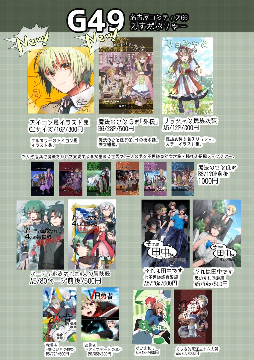 ZE_siguma's tweet photo. 2/2の名古屋コミティア66参加させていただきます！サークル名はえすだぶりゅー、スペースはG49です。
今回も新刊あります。
よろしくお願いします！！
 #名古屋コミティア66
 #名古屋コミティア https://t.co/c8A0e2LNJp