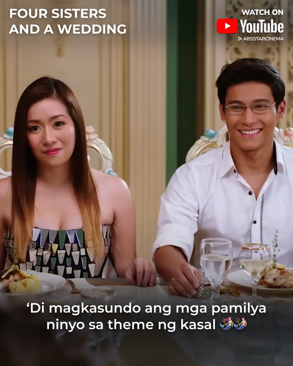 ABSCBN's tweet image. TAMA? 🍽️

#StartingOverAgain #FourSistersAndAWedding #TheThirdParty #AngDalawangMrsReyes

bit.ly/StarCinemaMovi…
