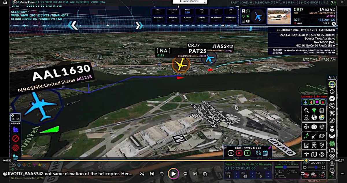 GraviolaDOTfi's tweet photo. cc@ JIVO117
Pete, some of those aircraft weren't even at the same elevation of the helicopter. Here's a 3D view with elevation.
https://t.co/79v0OLvASC
-
#AA5342 #TimeStamps & #Altitudes, screen shots from the video. https://t.co/rFNqRjgP2J
