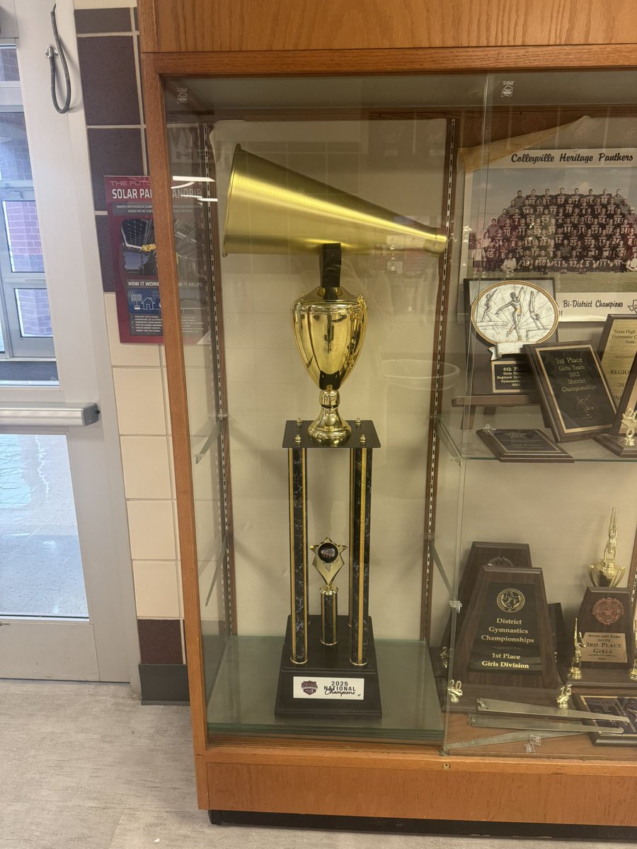 Mrs. Gray | Coach Gray (@coachmalgray) on Twitter photo Had to clear out a spot for this trophy since she wouldnβt fit in our other trophy case! Not a bad problem to have! Check her out when you walk in the doors to CHHS! #trophyseason #NCA #NationalChamps #PFND <a href="/ch_panthercheer/">Colleyville Heritage Panther Cheer</a> Had to clear out a spot for this trophy since she wouldnβt fit in our other trophy case! Not a bad problem to have! Check her out when you walk in the doors to CHHS! #trophyseason #NCA #NationalChamps #PFND <a href="/ch_panthercheer/">Colleyville Heritage Panther Cheer</a>